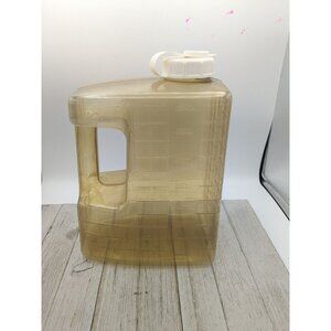 Vintage Arrow Refrigerator Pitcher Tan Clear Jug Flip Top White Lid 1 Gallon